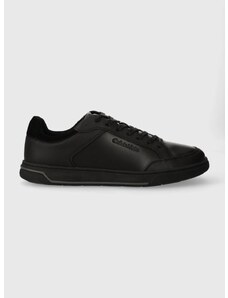 Calvin Klein bőr sportcipő LOW TOP LACE UP LTH fekete, HM0HM01455