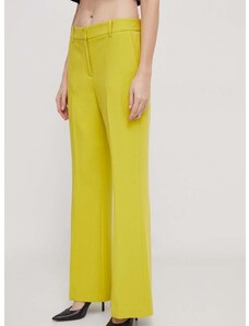 Dkny nadrág női, sárga, magas derekú széles, UK3PX024
