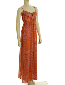 s. Oliver narancs mintás, hosszú női ruha