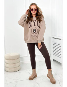 Kesi Cotton set insulated sweatshirt + leggings dark beige