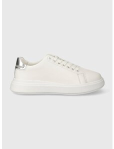 Calvin Klein bőr sportcipő RAISED CUPSOLE LACE UP LHT BT fehér, HW0HW02005