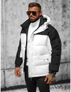 Férfi kabát fehér–fekete OZONEE JS/31M5008