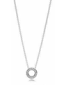Pandora - logós és szívecskés collier nyaklánc - 397436CZ-45