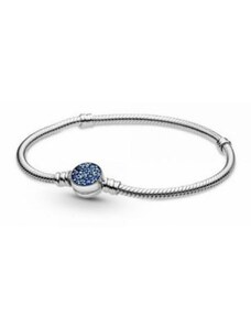 Pandora - Moments szikrázó kék kapcsos kígyólánc karkötő - 599288C01-17