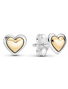 Pandora - Kupolás arany szív gombfülbevaló - 299389C00