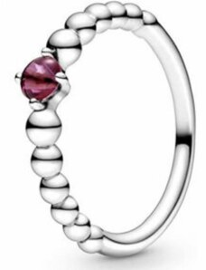 Pandora - Tűzpiros gyöngyös gyűrű - 198867C02-54