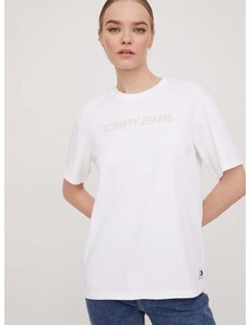 Tommy Jeans pamut póló női, fehér