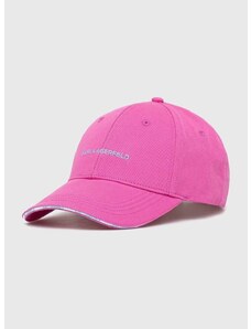Karl Lagerfeld pamut baseball sapka rózsaszín, nyomott mintás