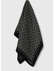 Calvin Klein selyem kendő fekete, mintás