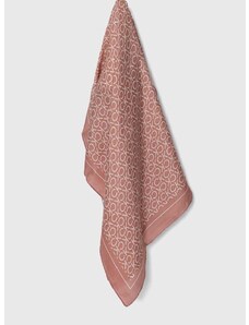 Calvin Klein selyem kendő rózsaszín, mintás