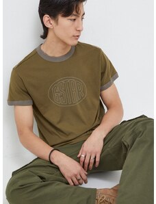 G-Star Raw pamut póló zöld, férfi, nyomott mintás