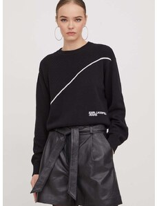 Karl Lagerfeld Jeans pulóver női, fekete