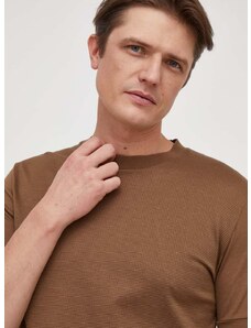 BOSS t-shirt barna, férfi, sima