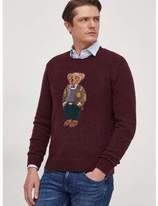 Polo Ralph Lauren gyapjú pulóver férfi, bordó
