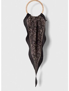 Lauren Ralph Lauren selyem kendő sötétkék, mintás