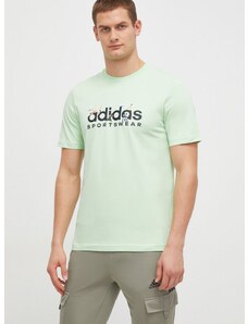 adidas pamut póló zöld, férfi, nyomott mintás, IM8306
