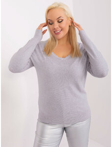 BASIC Világosszürke pulóver PM-SW-PM-3007+1,18-grey