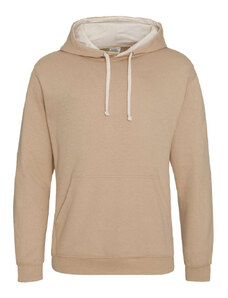 Kapucnis pulóver Just Hoods AWJH003, kontrasztos színű kapucni belsővel, Desert Sand/Vanilla Milkshake-S