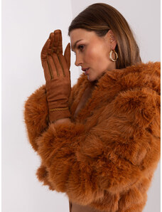 Fashionhunters Women's Light Brown Touch Gloves