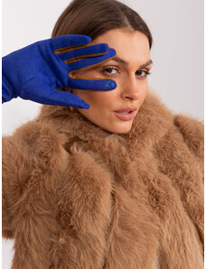 Fashionhunters Cobalt blue touch gloves with decorative strap