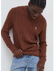 Abercrombie & Fitch gyapjúkeverék pulóver könnyű, férfi, barna