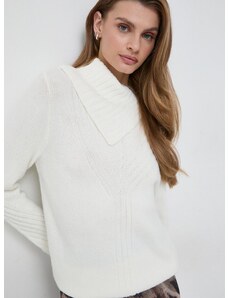 Morgan pulóver női, bézs, garbónyakú