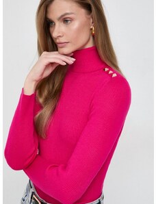Morgan pulóver könnyű, női, rózsaszín, garbónyakú