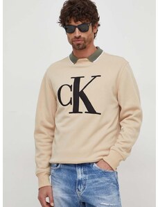 Calvin Klein Jeans felső bézs, férfi, nyomott mintás