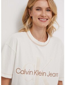 Calvin Klein Jeans pamut póló női, bézs