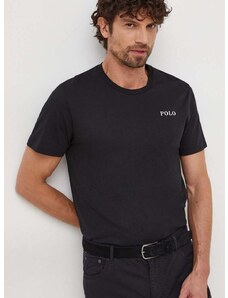Polo Ralph Lauren pamut póló fekete, férfi, nyomott mintás