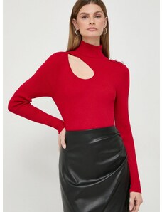 Morgan pulóver könnyű, női, piros, garbónyakú