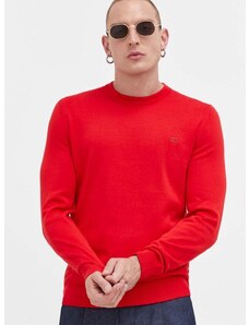 HUGO pamut pulóver könnyű, piros