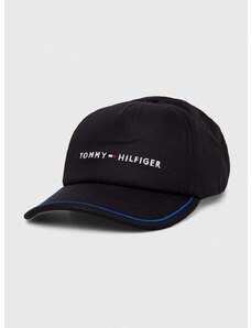 Tommy Hilfiger pamut baseball sapka fekete, nyomott mintás