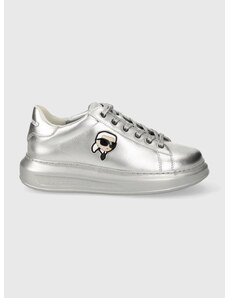 Karl Lagerfeld bőr sportcipő KAPRI ezüst, KL62531M
