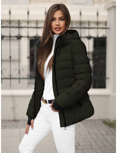 Női téli kabát Sötét-Zöld OZONEE JS/M769/136Z