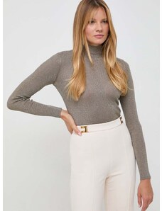 Twinset pulóver könnyű, női, szürke, félgarbó nyakú