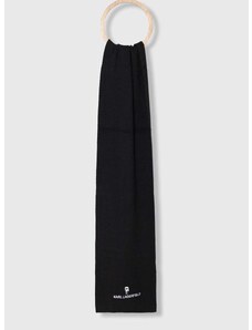 Karl Lagerfeld sál gyapjú keverékből fekete, nyomott mintás