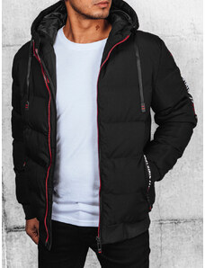 BASIC Fekete steppelt kabát kapucnival TX4615