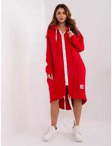 BASIC Piros hosszú pulóver cipzárral -PM-BL-8178.97P-red