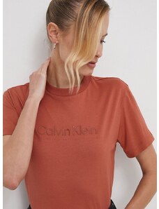 Calvin Klein pamut póló női, barna