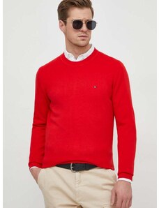 Tommy Hilfiger pamut pulóver könnyű, piros