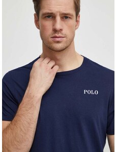 Polo Ralph Lauren pamut póló sötétkék, férfi, nyomott mintás