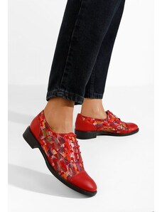 Zapatos Genave v6 piros női oxford cipő