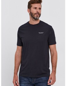 Armani Exchange pamut póló sötétkék, nyomott mintás