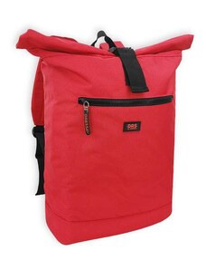 Dressa Rolltop Recycled laptoptartós csavart tetejű hátizsák - piros