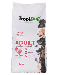 Takarmány Tropi Dog Premium Adult Medium & Large Felnőtt Pulyka madarak 12 kg