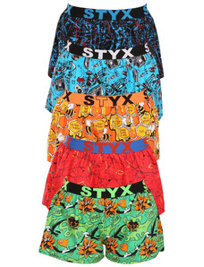 5PACK női klasszikus boxeralsó Styx art sport gumiból multicolor