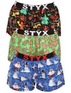 3PACK női klasszikus boxeralsó Styx art sport gumiból multicolor