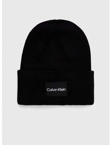 Calvin Klein pamut sapka vékony, fekete, pamut