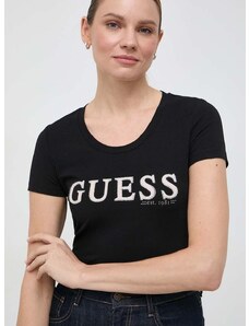 Guess t-shirt PONY HAIR női, fekete, W4RI45 J1314